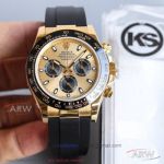 KS Factory Rolex Cosmograph Daytona 116518LN Champagne Dial Rubber Band 40 MM 7750 Automatic Watch